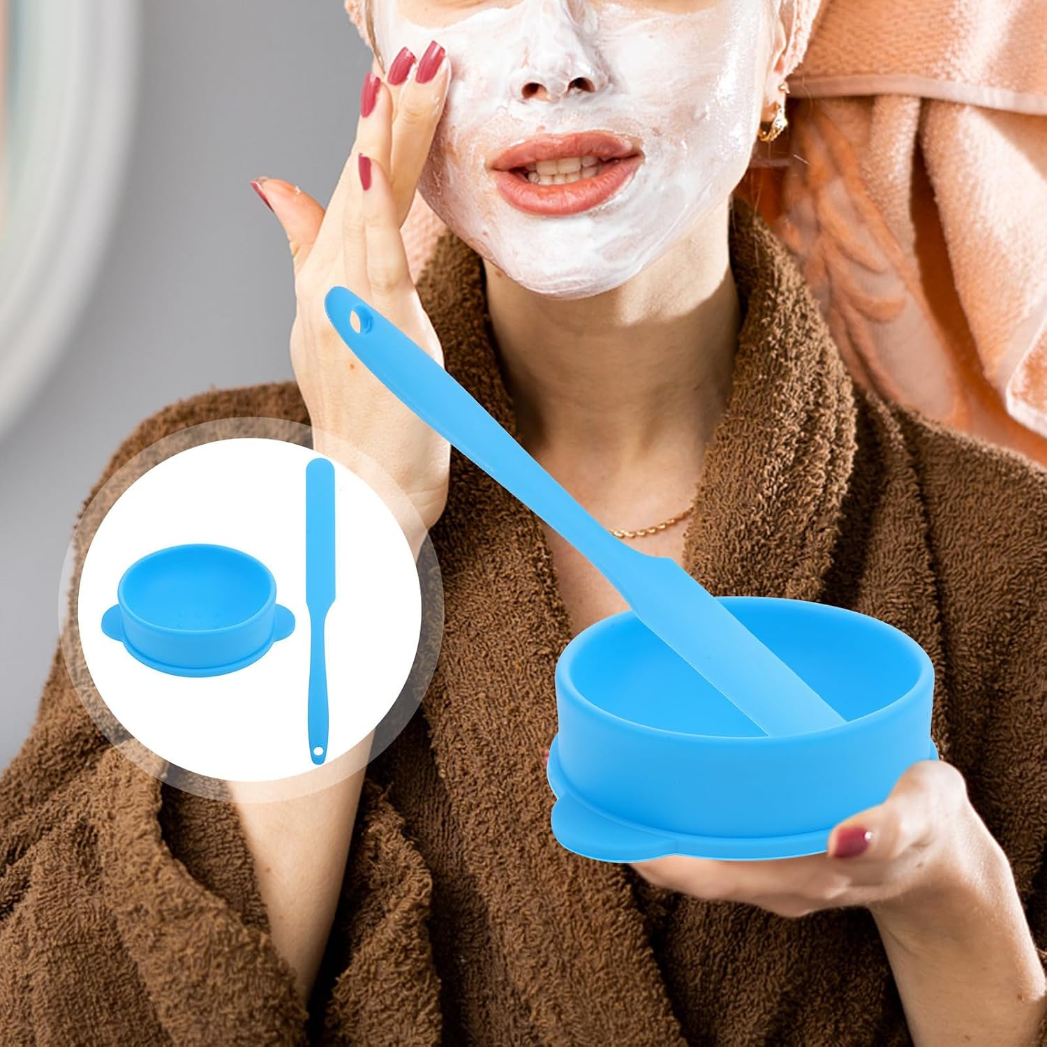 Silicone Mask Mixing Bowl Set with Scraper for DIY Face Mask Making Practical and Convenient for At-home Skincare and DIY Beauty Treatments