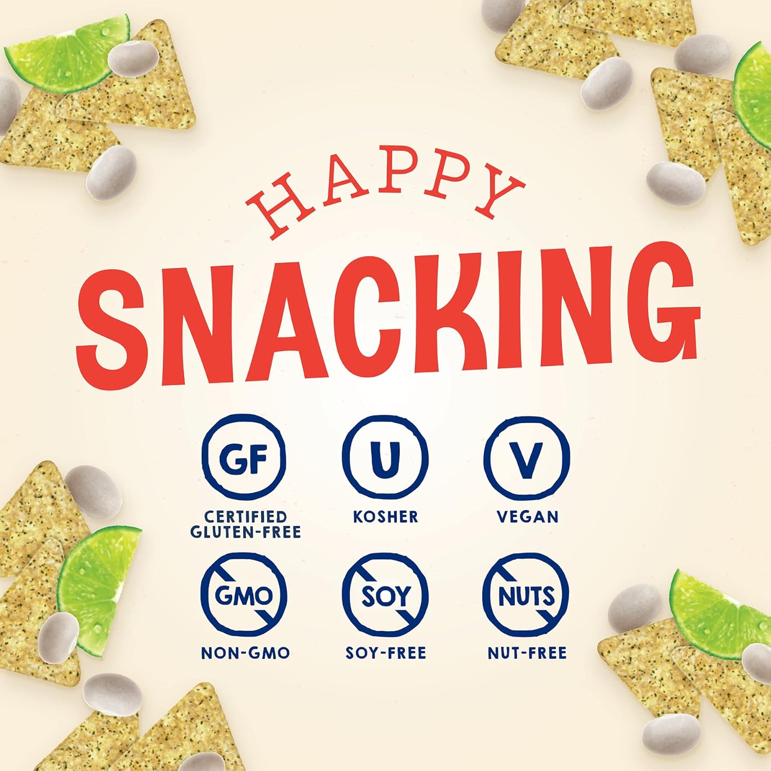 Beanitos White Bean Chips - Hint of Lime - (6 Pack) 5 oz Bag - White Bean Tortilla Chips - Vegan Snack with Good Source of Plant Protein and Fiber