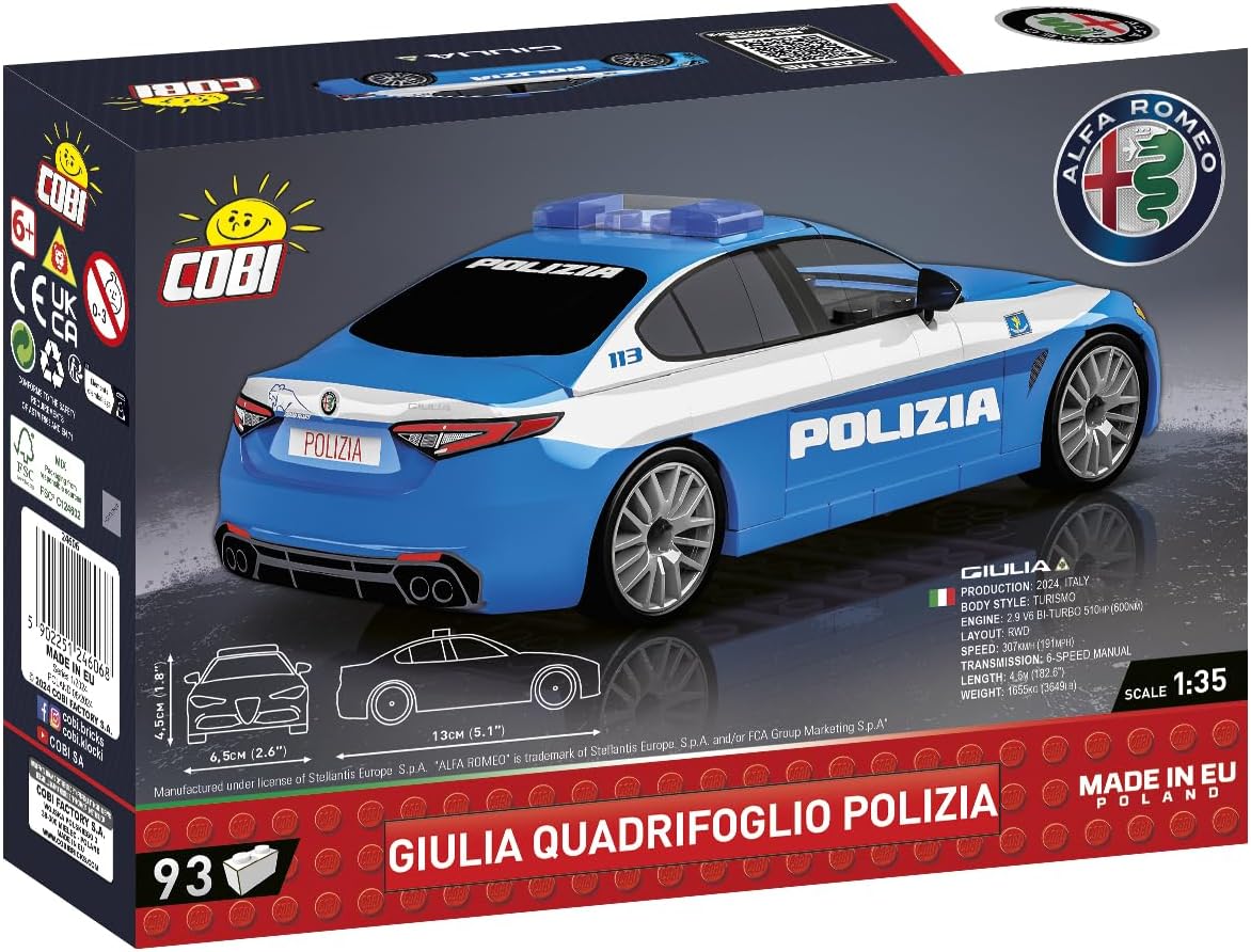 COBI Alfa Romeo Giulia Quadrifoglio Polizia Vehicle Model 24606 Box Back