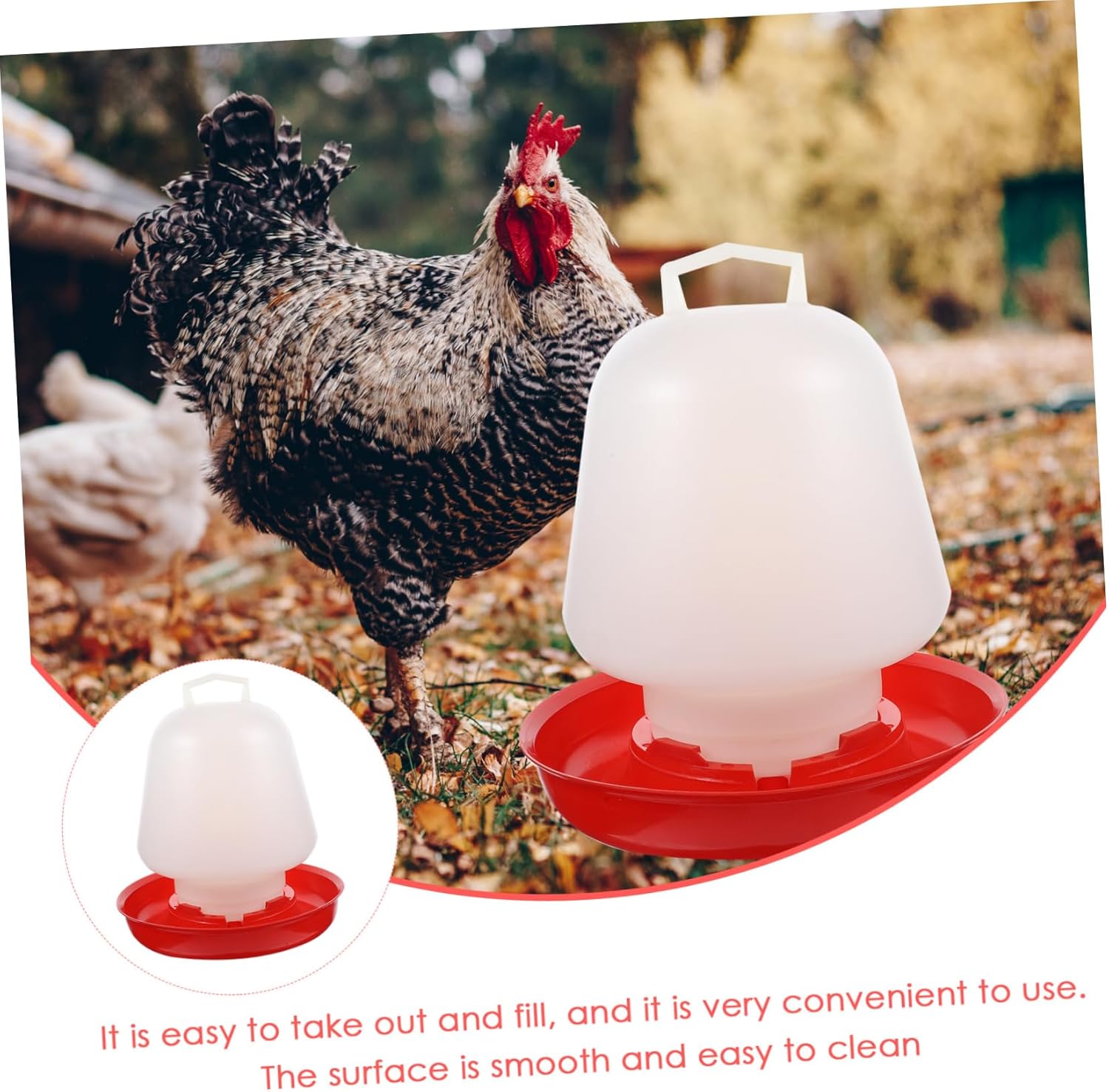 POPETPOP Automatic Chicken Waterer Poultry Feeder- Thickened Chick Feeder and Waterer, Poultry Fountains, Automatic Chicken Water Waterer Water Feeding Dispenser for Farm Coop (