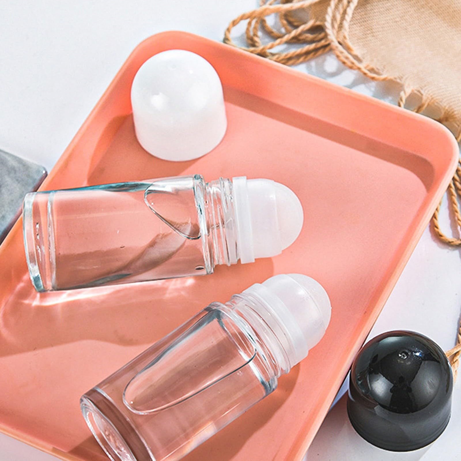 Flacon Roll-on En Verre 50 Ml Vide - Avec Bille En Plastique Anti-fuite, Rechargeable, Pour Huiles Essentielles Et Parfums