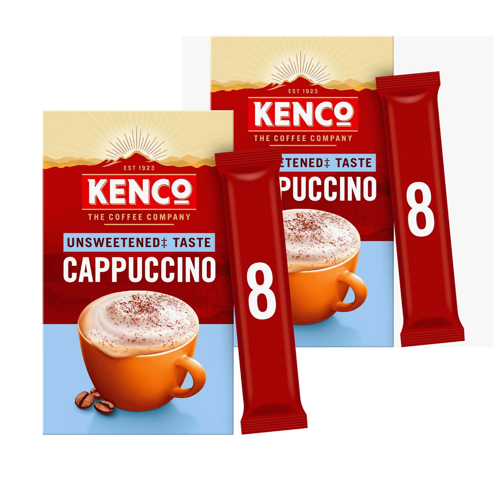 Kenco Cappuccino Unsweetened Creamy and Frothy Taste - Barista Edition 2pk (16 Servings)