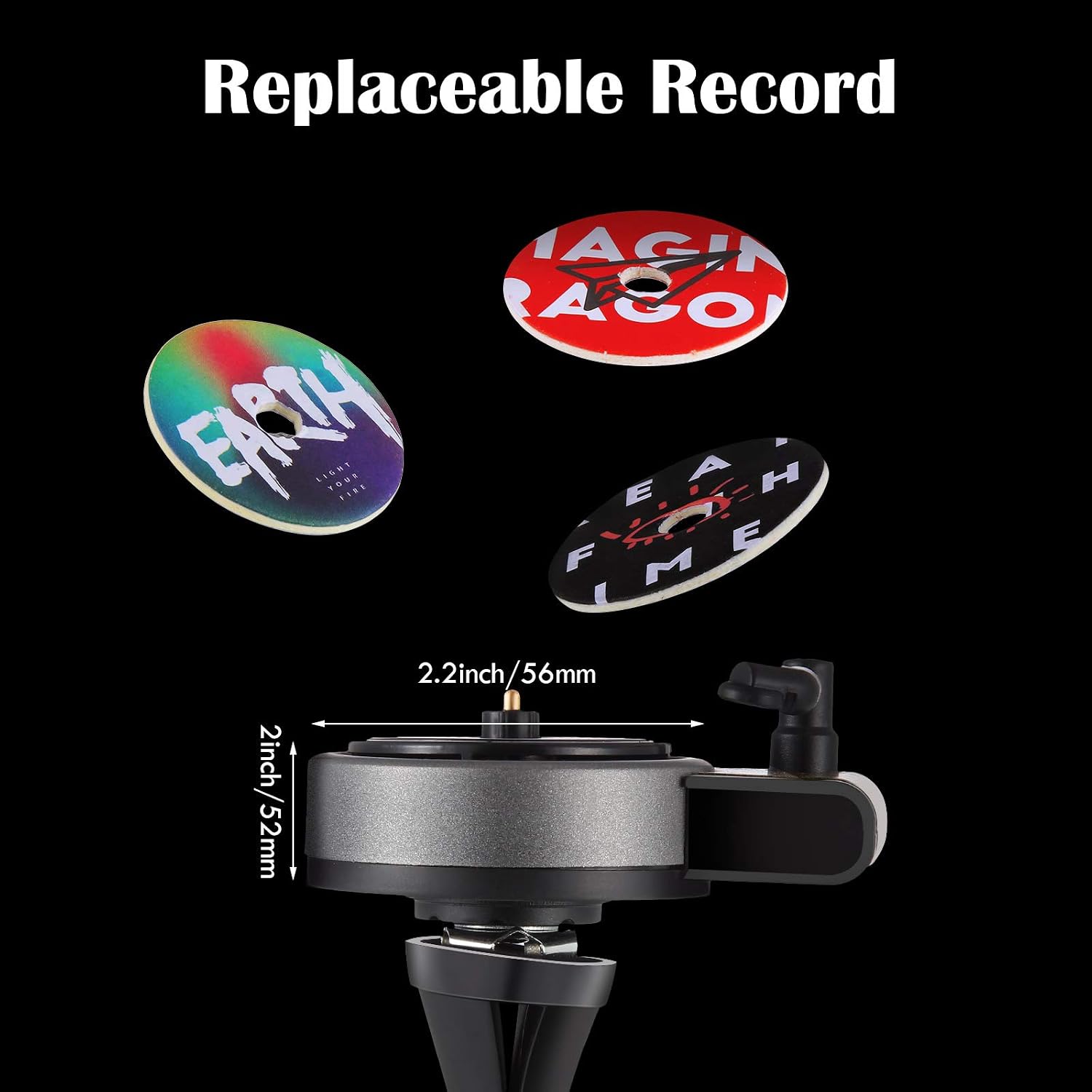 4 Pieces Perfume Diffusers Turntable Car Perfume Record Air Freshener Accessories in Retro Record Player Design and 16 Pieces Refill Pads for Car Decor