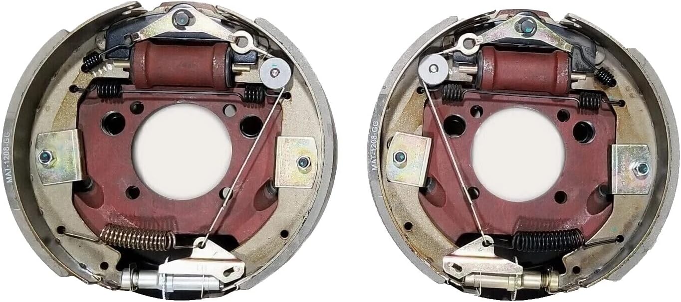 77-1208H-1P Pair 12-1/4 x 3-3/8 Hydraulic Brake Assemblies, 1 Right & 1 Left, 8k Trailer 4 Bolt 3-5/8" top to bottom, 3-7/16" left to right for Dexter K23-402-00 23-402 23-403