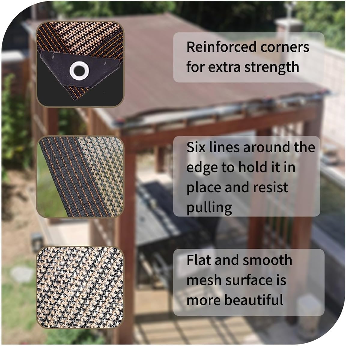 8x10 10x15 12x24 FT Shade Cloth for Garden with Grommets, 90% UV Block Sun Mesh Shade Tarp Cover, Coffee Brown Shade Netting for Greenhouse Plants, Outdoor Patio, Pergola(8X24FT)