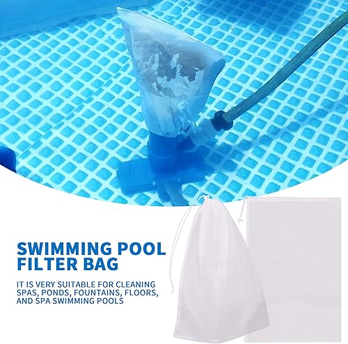 Miniatura 5 de Paquete de 6 bolsas de filtro de malla fina de 24 x 16 pulgadas para aspiradores de hojas, bolsa de repuesto de red para aspiradora de piscina con