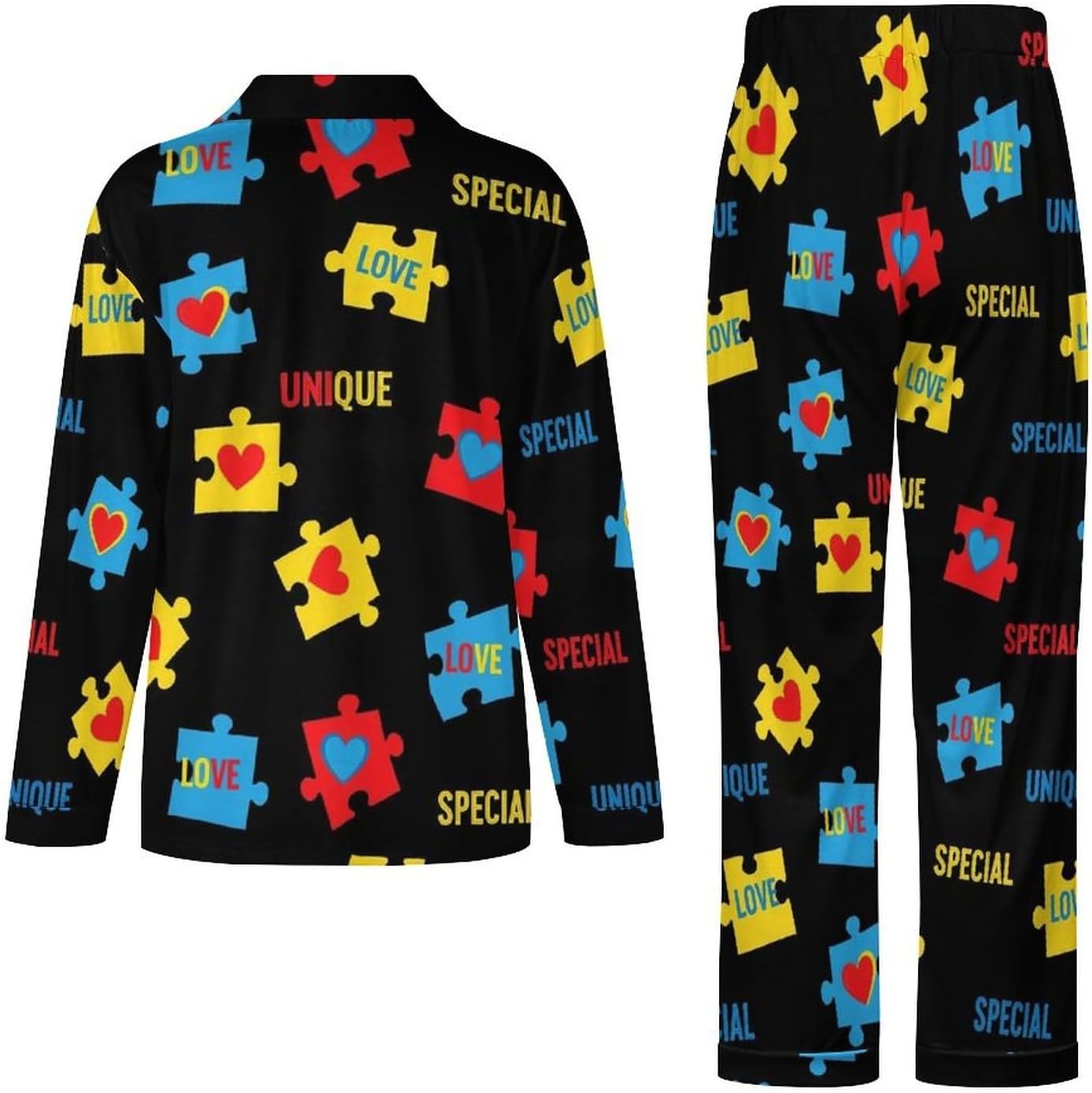 Women Button Down Pajama Set, Long Sleeve Pajama Top and Pajama Pants
