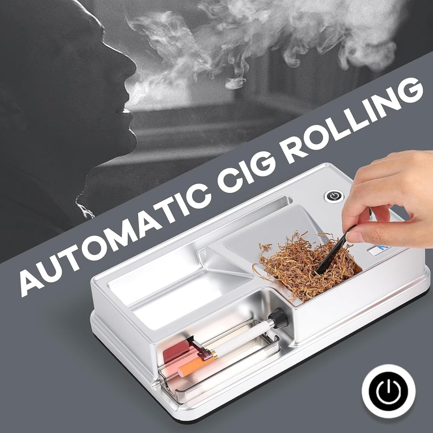 Macchina elettrica dell'iniettore del tabacco per la fabbricazione di sigarette, rullo automatico ricaricabile per tubi da 6,5 mm-8 mm, facile fai da te a casa