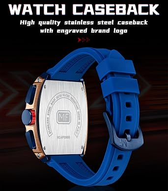 MF MINI FOCUS Men's Quartz Watch Outdoor Barrel Curved Mirror Gradient Hollow Men's Watch 0399G