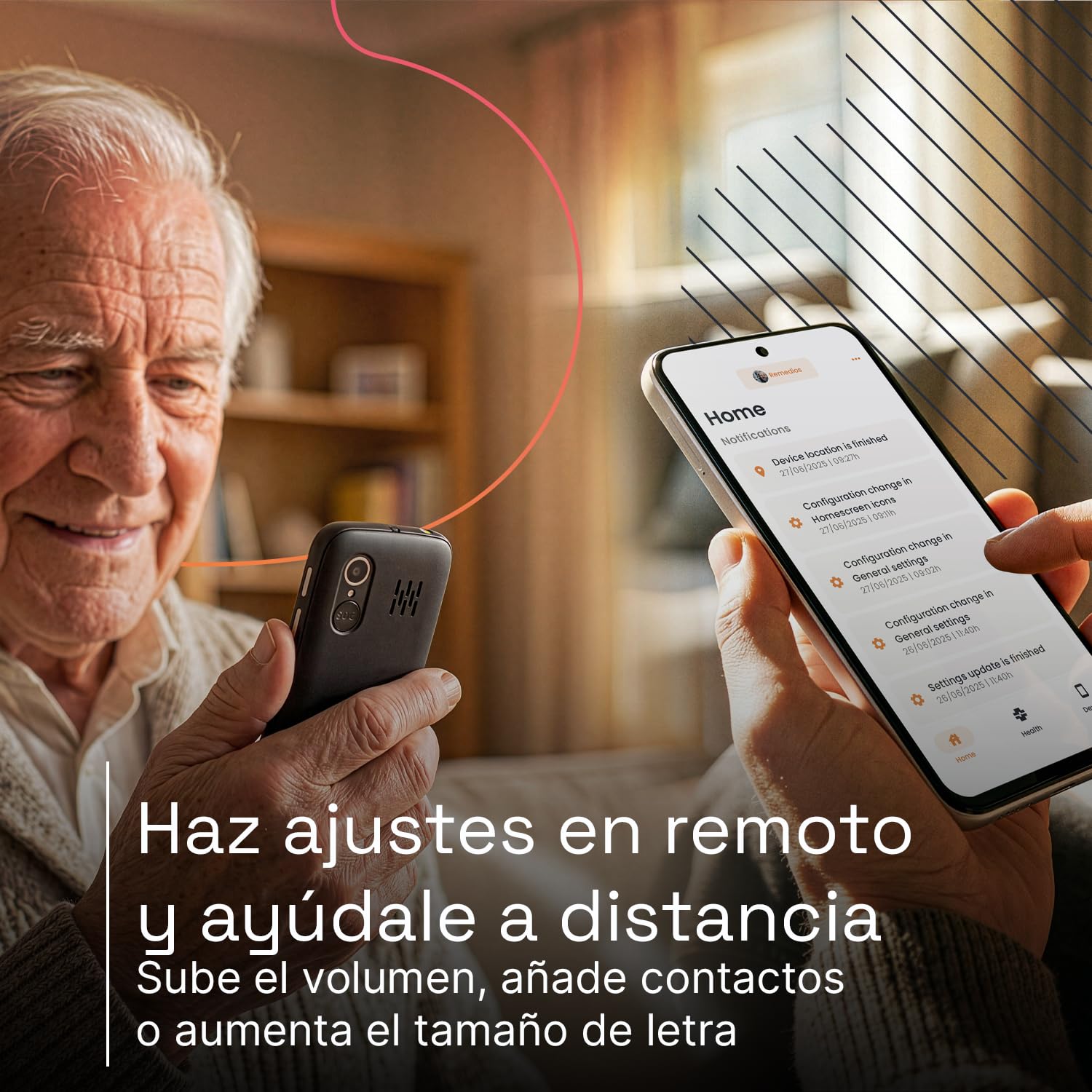 SPC Polaris Pure – Teléfono móvil 4G para Mayores con GPS y Control Remoto | Compatible con app gestión remota SPC Care, botón SOS, teclas grandes, base de carga, radio FM, linterna y fácil de usar