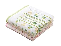 Kosugizen 泉州タオル バスタオル 泉州産 クローバーロード 2色各1枚入 62×120㎝ かわいいプリント柄 薄手タイプ 2枚セット TK-6014-2