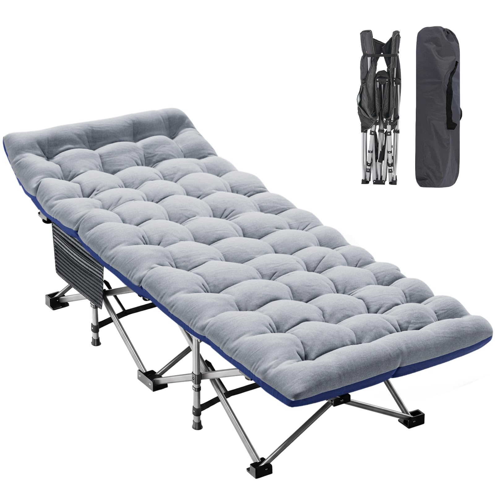 DoCred Folding Camping Cot with Mattress, Heavy Duty Folding Cot