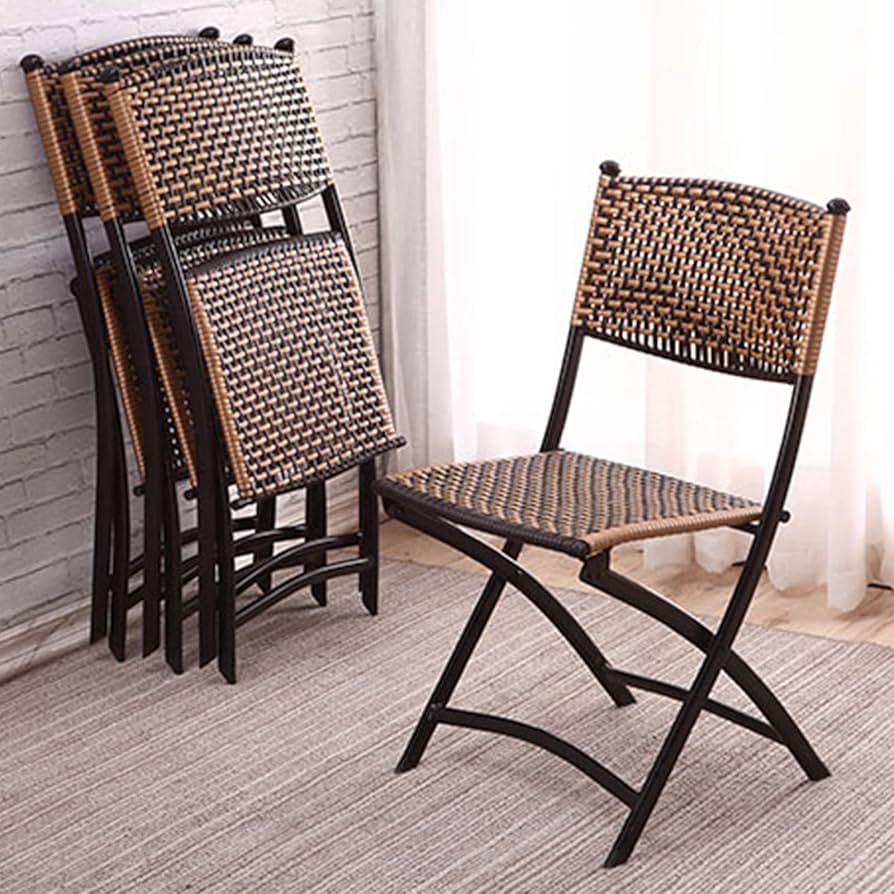 ラタン サイドテーブル付きカーブチェア