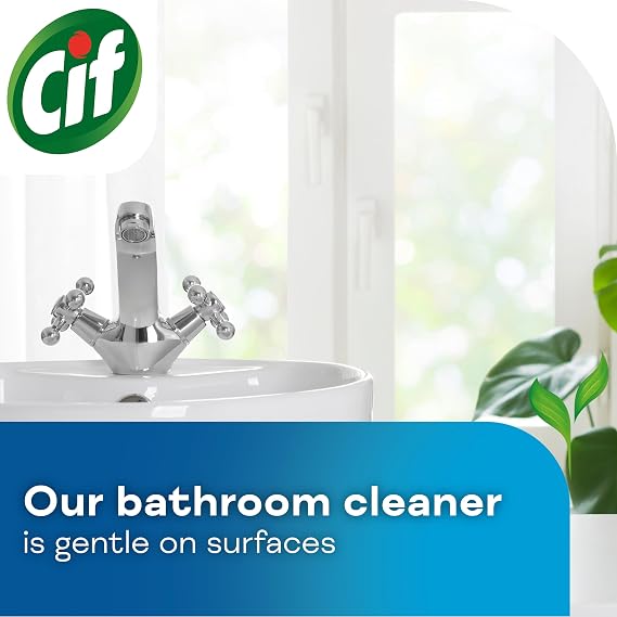 Cif Cleanboost Bathroom Spray 100% grime & limescale removal for cleaning ceramic, chrome, enamel, plastic and stainless-steel surfaces 700 ml