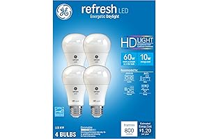 Refresh LED Light Bulbs, 60 Watt Equivalent, Daylight, A19 (4 Pack)