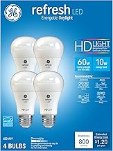 GE Refresh LED Light Bulbs, 60 Watt, Daylight, A19 (4 Pack)