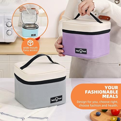 Miniatura 7 de Aebor Bolsa de almuerzo para mujeres y hombres, lonchera reutilizable con aislamiento, bolsas de almuerzo a prueba de fugas para el trabajo,