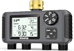 Insoma 4 Zones Sprinkler Timer with Brass Inlet, Water Timer for Garden Hose with Auto/Manual/Rain Delay Mode, Hose Timers for Irrigation Watering System for Yard, Lawn, Plant Watering