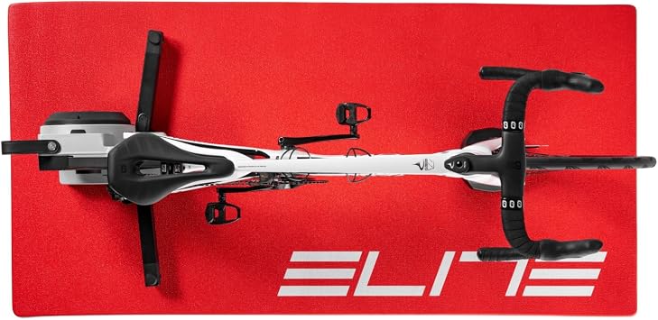 Elite Training Mat Red 180x90cm Protective Bike Trainer Mat Anti-Slip Floor Protection for Indoor Cycling Setup
