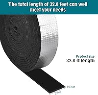 Vista 2 de Pipe Wrap Insulation - 33 ft Outdoor Pipe Foam Insulation Tape Self Adhesive for Winter Freeze Protection Insulation Wrap - Aluminum Foil Finish-2