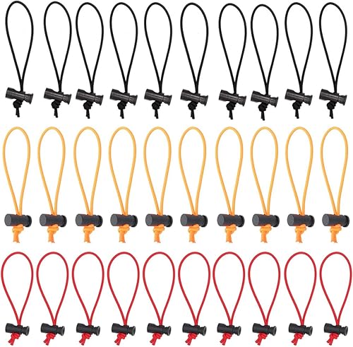 Miniatura 16 de Foto&Tech Abrazadera y organizador de cables elásticos extra gruesos multiusos, correa de cable ajustable con cierre de palanca, domador de enredos