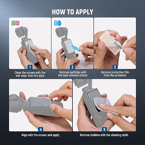 Miniatura 6 de NEEWER Kit de protectores de pantalla Pocket 3 (paquete de 2) compatible con DJI Osmo Pocket 3 Creator Combo Accesorios, 9H HD anti arañazos vidrio