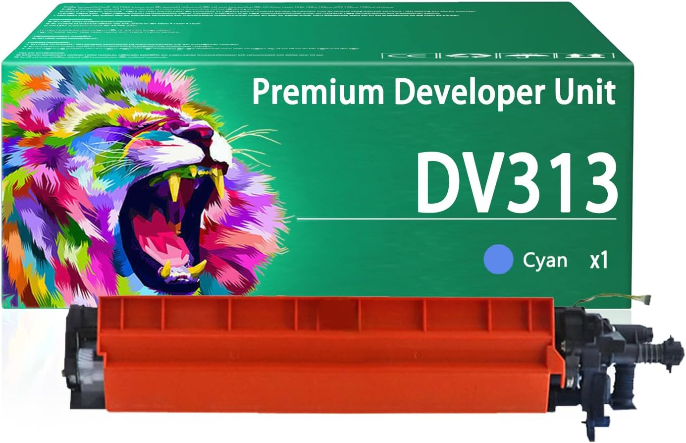 DV313 Developer Unit Compatible for Konica Minolta DV313 DV-313 A7U403D A7U40KD A7U40ED A7U408D Developer Unit Work for Konica Minolta Bizhub C258 C308 Printers 1 Cyan Pack