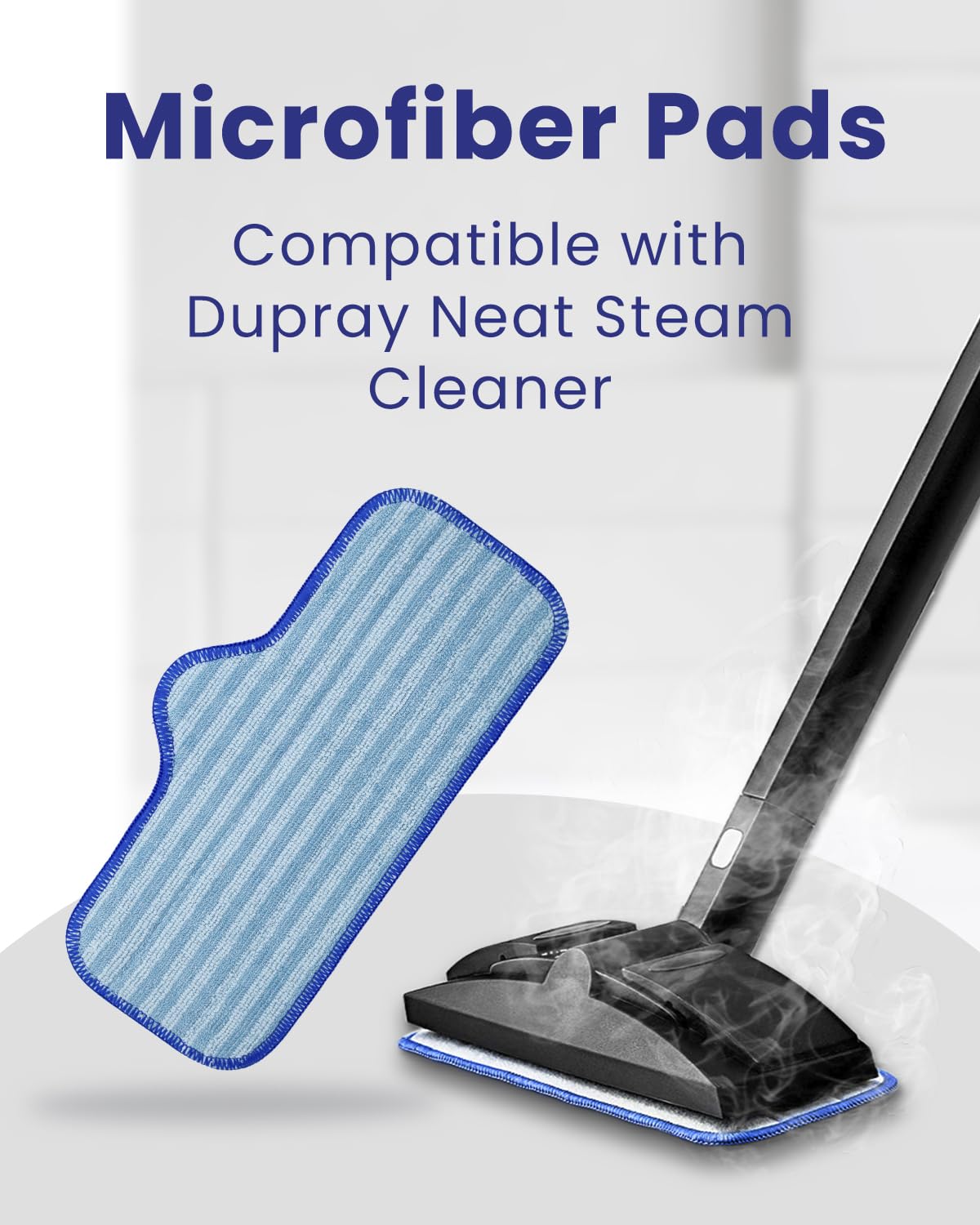 RuannoClean Microfiber Pads Compatible with Dupray Neat Steam Cleaner, Reusable Steam Mop Replacement Pads Fit for Dupray Steam Cleaner Accessories, Steamer cloth cover Durable & Washable - 6 Pack
