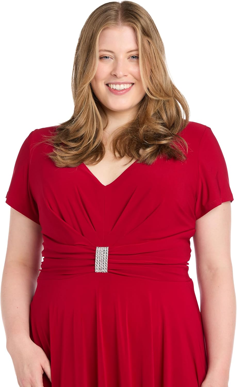 R&M Richards Women's Metallic Foil Print Bodycon Dress W/Draped Capelet - Knee-Length Cocktail Party Outfit - Image 5