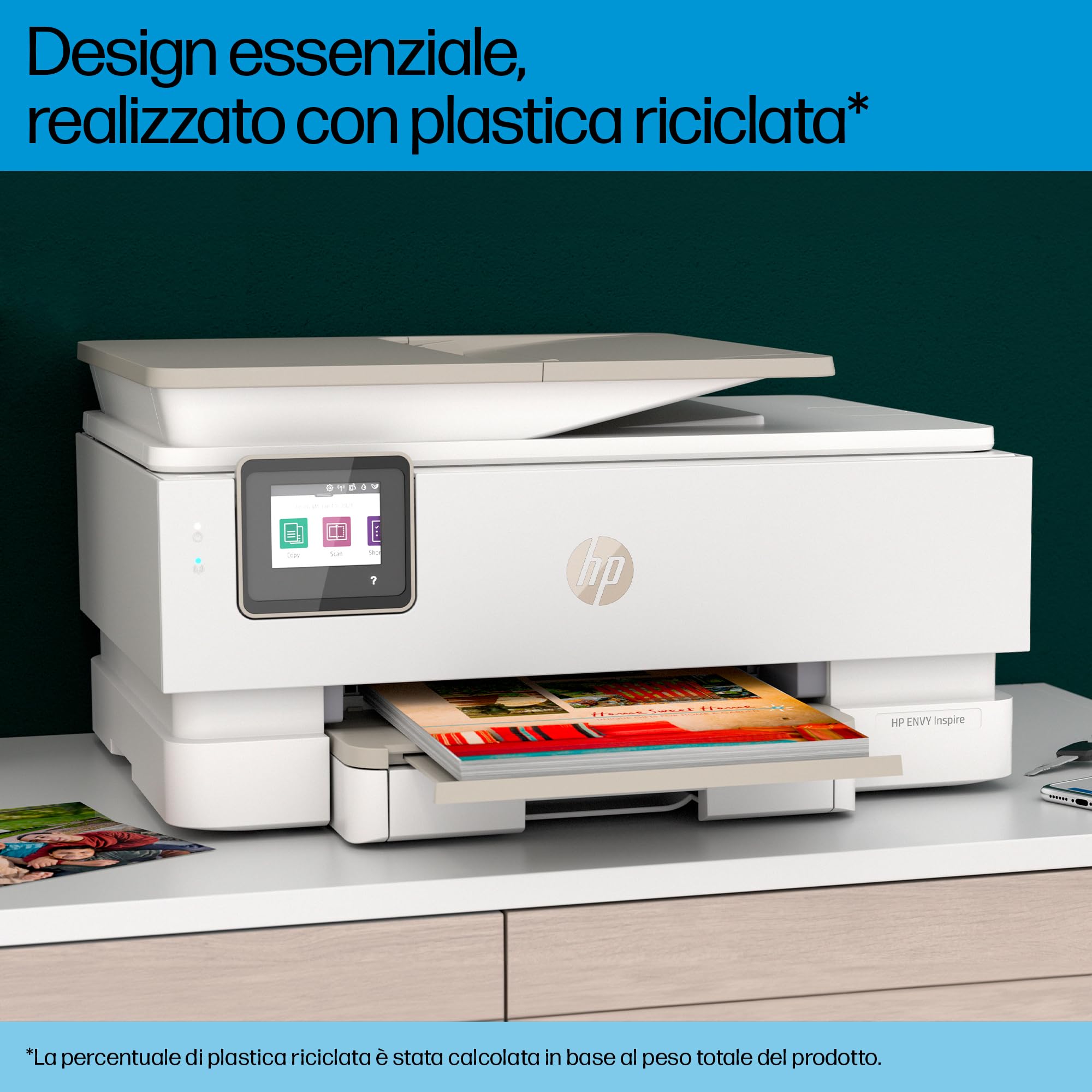 HP Envy Inspire 7924e 349W0B, Stampante Multifunzione a Getto d'Inchiostro A4 a Colori, Fronte/Retro Automatico, 22 ppm, Wi-Fi, Smart, 3 mesi di Instant Ink inclusi, Tortora