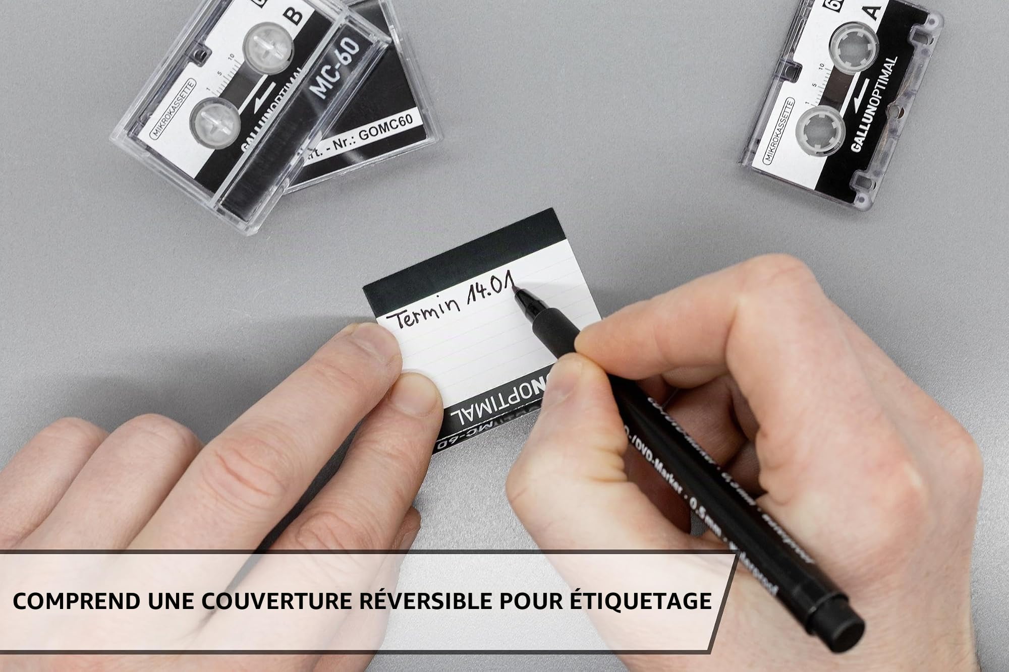 MC60 Microcassette Dictaphone Pack de 3 Audio Cassette