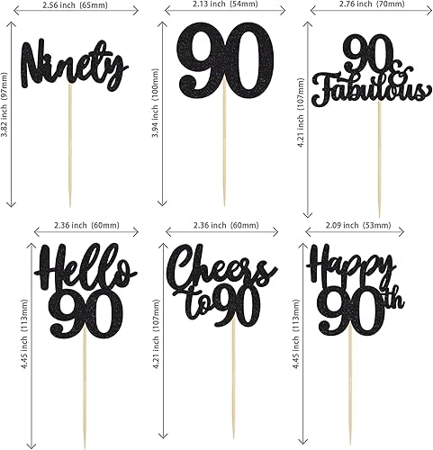 Miniatura 100 de 36 piezas de decoración para cupcakes de 10º cumpleaños con purpurina negra Hello 10 Ten Cupcake Picks Sweet 10 Double Digits Cake Decor for 10th