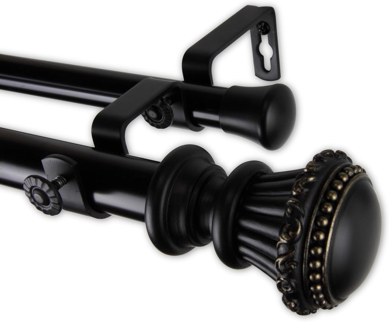 Rod Desyne 1" Chance Double Curtain, 28-48 inch, Bronze