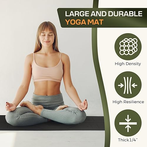 Miniatura 3 de Yoga Mat Non Slip, Anti-Tear 316 Thick TPE Yoga Mats for Women and Men, 72"x24" Exercise & Fitness Mat with Carrying Strap, Workout Mats for Yoga,