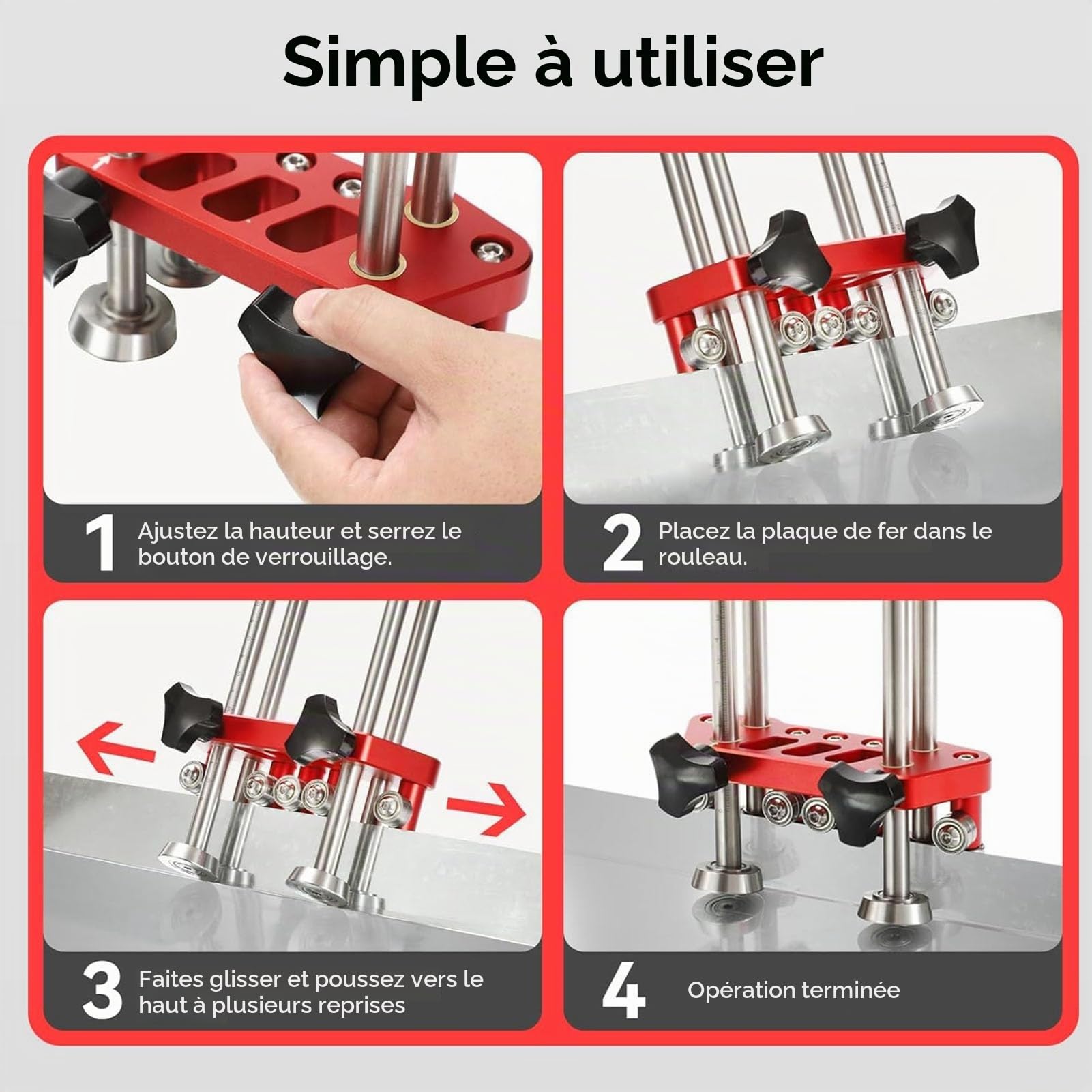 Rouleau de Tôle, Outil de Pliage Portable de 0 à 100 Degrés avec Conception à Roulement incliné pour Toiture en Métal