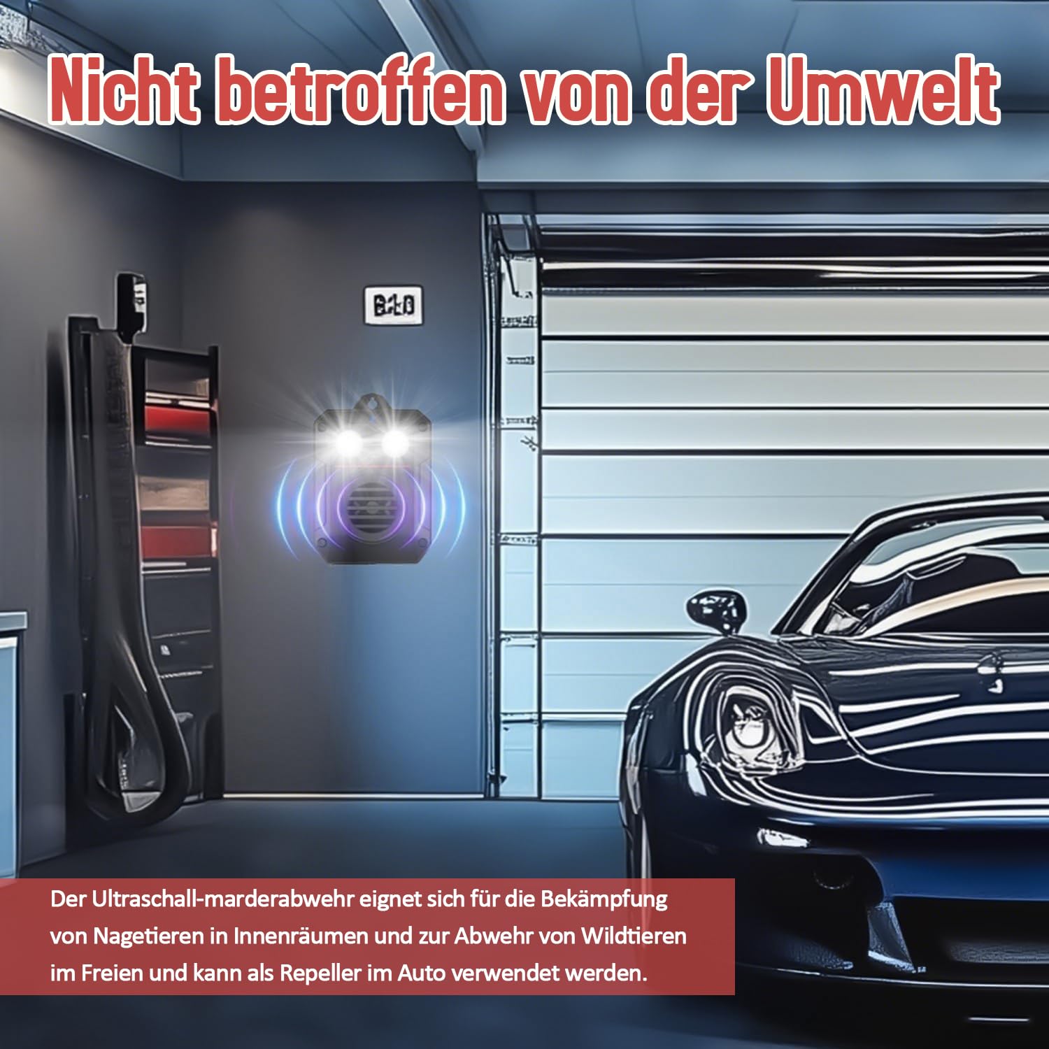MEKEET Marderabwehr, Marderabwehr Dachboden, Marderschreck, Marderschreck Auto, Ultraschall Mäuseabwehr Mit Blitzlicht, Marderschreck Garten Marder Ratten, Marderschreck Batteriebetrieben FüR KFZ