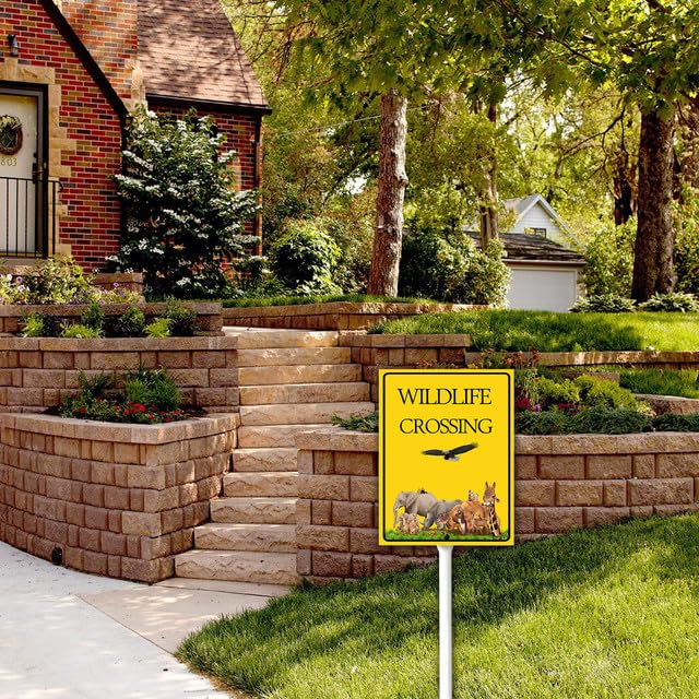 Cartello In Metallo 'Attenzione Donnola Che Attraversa' - 30,5x30,5 Cm - Decorazione Ironica Per Recinzione, Giardino E Strada - 3
