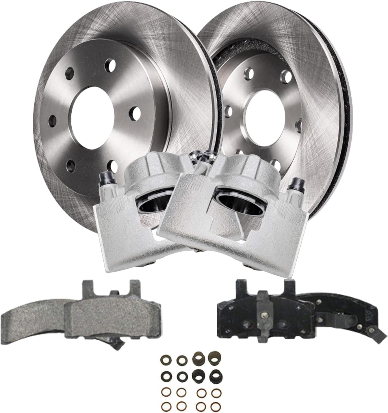 Detroit Axle Front Brake Kit with Disc Rotors Ceramic Pads and Calipers