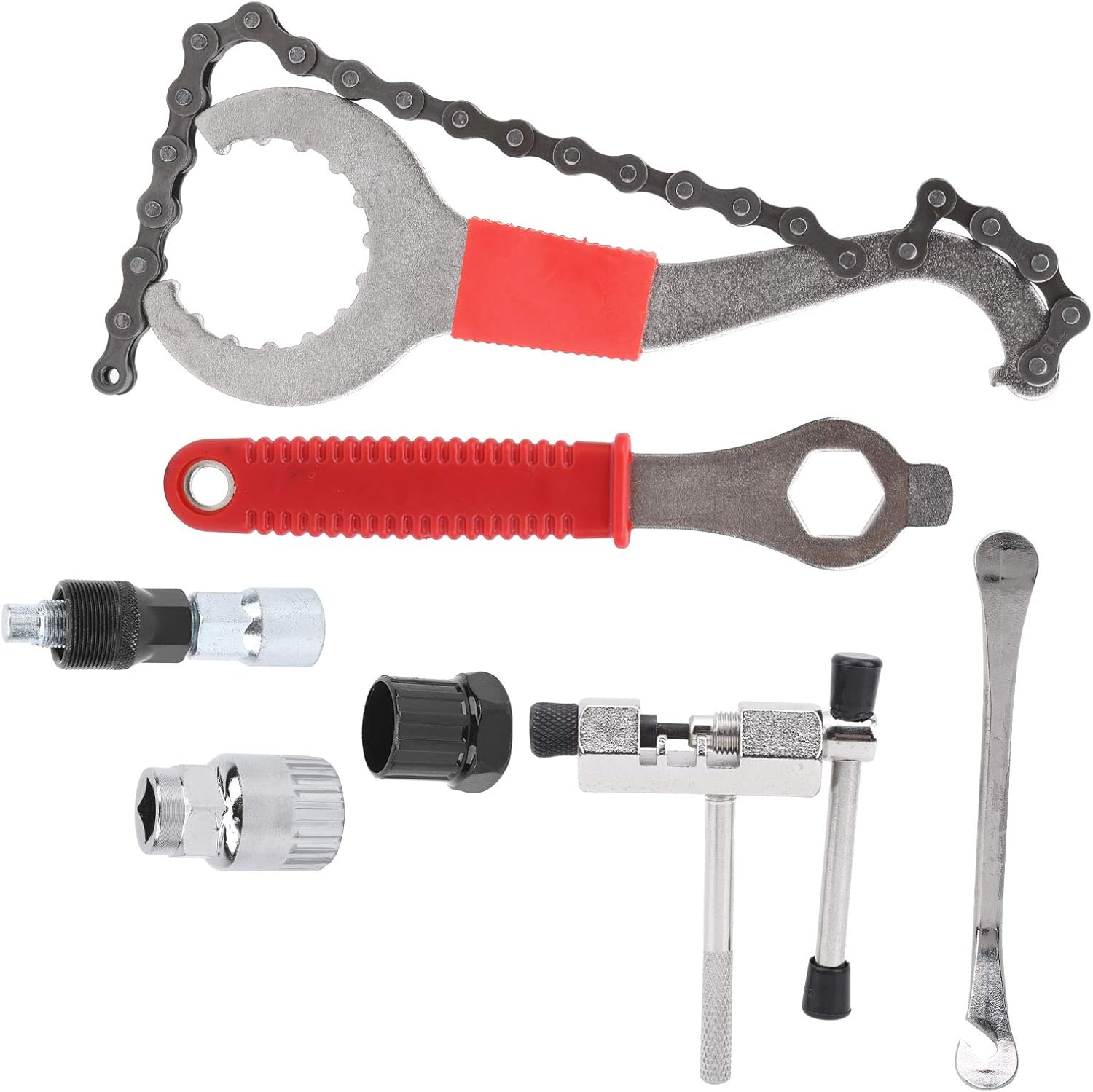 Bike Chain Whip,Bike Flywheel Removal Kit Chain Wheel Tool Set Bike Repair Tool Remover Wrench Bike Chain Flywheel Rotor Wrench