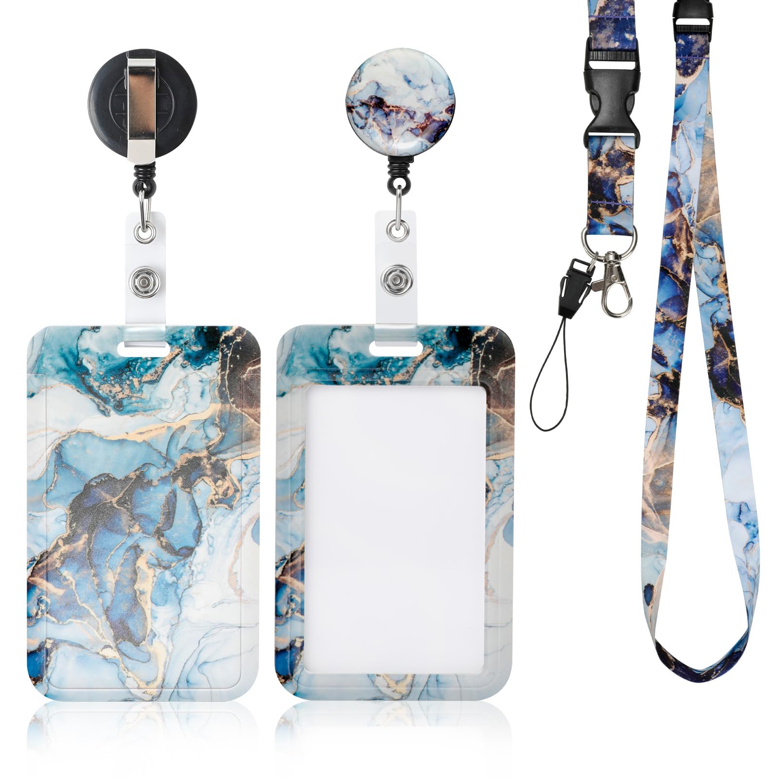 Portabadge Retrattile Con Cordino E Clip – Custodia Per Carte Di Credito, Badge E Chiavi, Design Leopardato