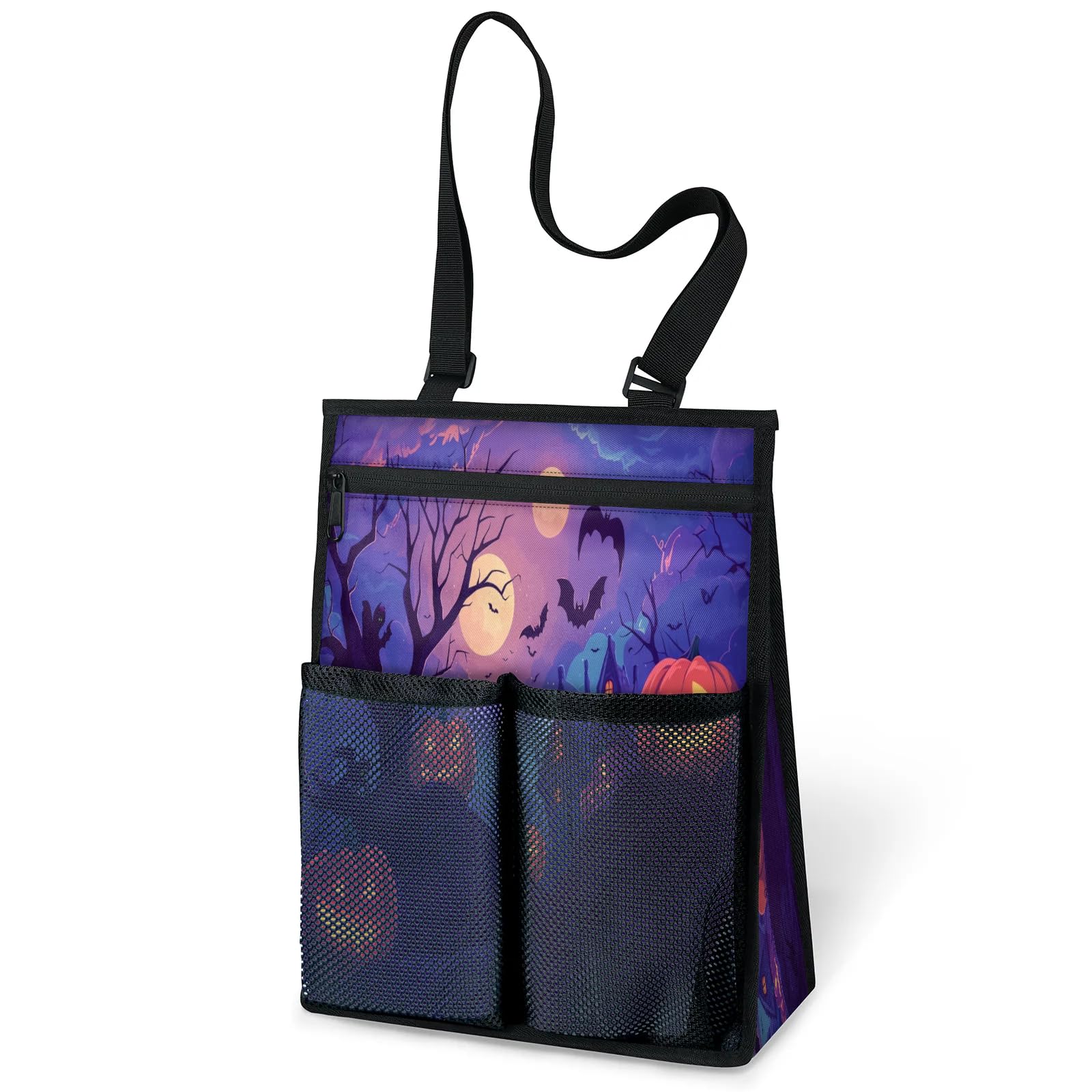 Ourtheme Halloween Theme Portable Shower Bag for Travel Gym Camp Beach Tote Shower Caddy Bags Hanging Toiletry Organizer