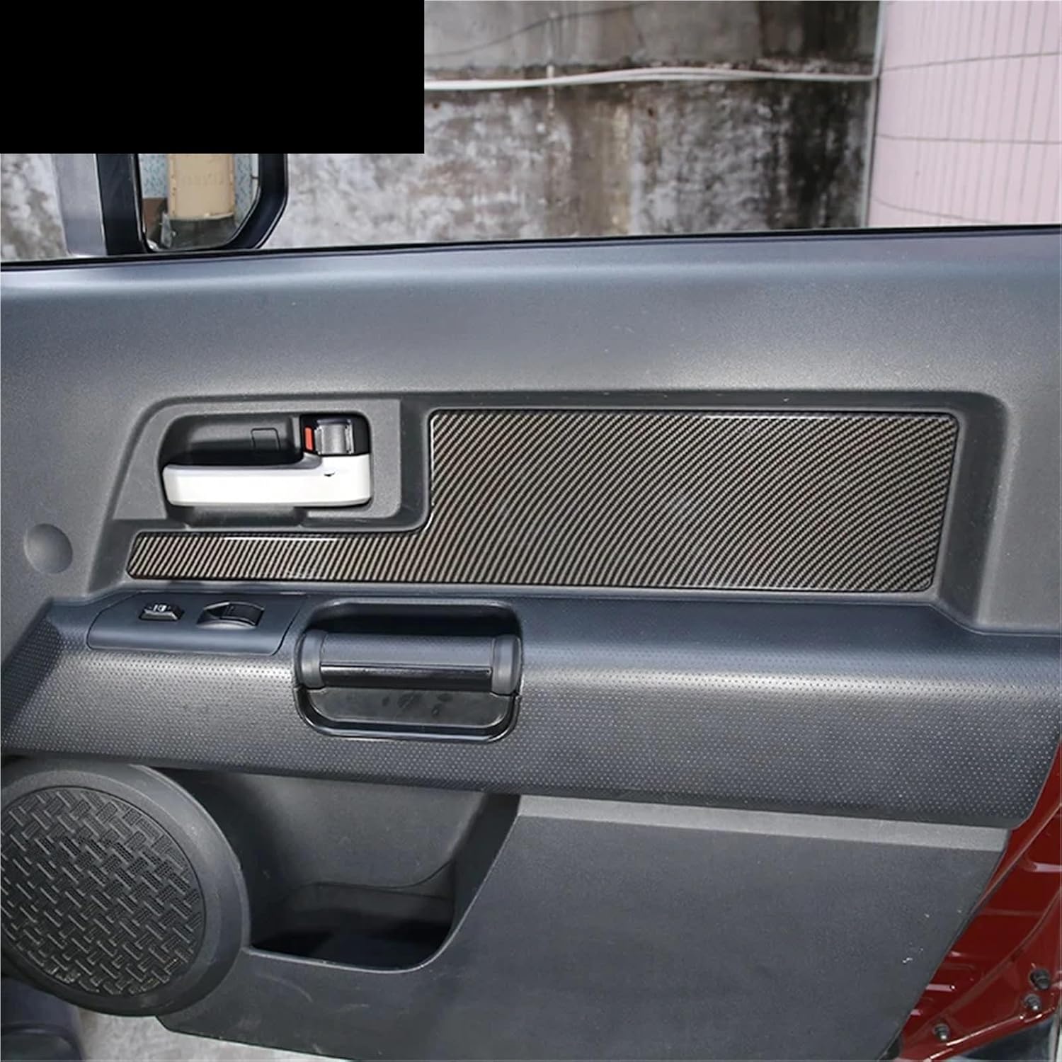 Compatible with Toyota FJ Cruiser 07-21 Interior Door Panel Trim Sticker Car Interior Styling Trim Door Panel Frame ABS Carbon Fiber Pattern(Style 2)