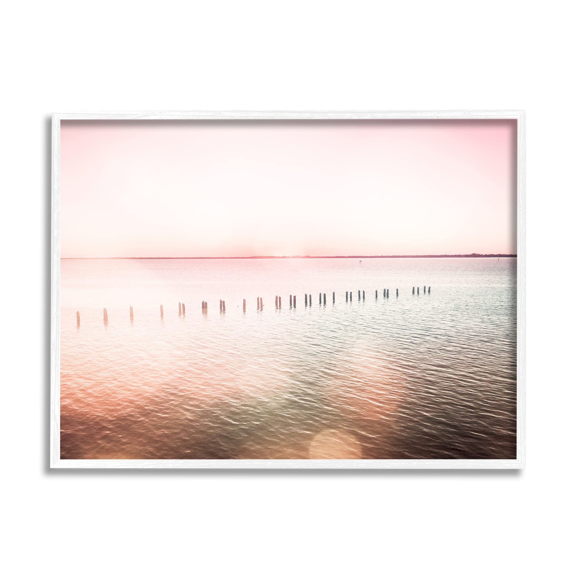Stupell IndustriesSunny Pink Ocean Posts Horizon Round Light Rays, Design by Amy Brinkman