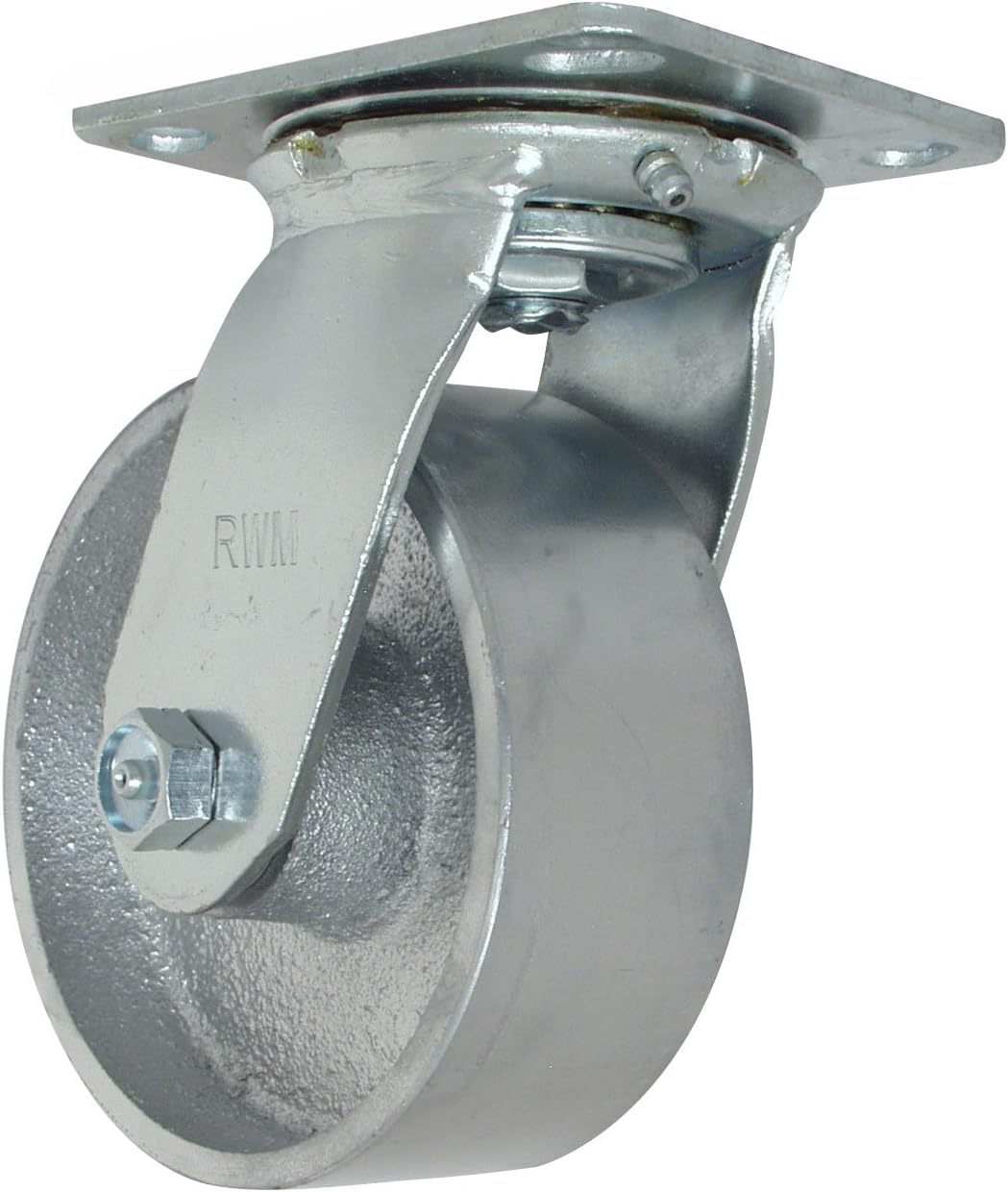RWM Casters 45 Series Plate Caster, Swivel, Cast Iron Wheel, Roller