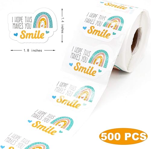 Miniatura 2 de Enposmre Muminglong - Pegatina con texto en inglés "I Hope This Makes You Smile de 1.5 pulgadas, pegatina con diseño de arco iris, pegatina de