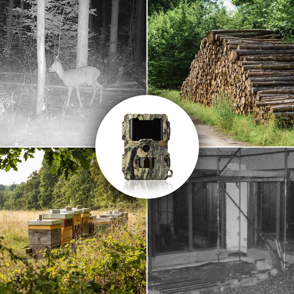 DÖRR Snapshot Mini 5.0 Pro Wildkamera, Überwachungskamera, 5MP Bilder, Full HD1080P Videos, Infrarotblitz 940nm, Fotofalle, Jagdkamera, Bewegungsmelder, scharfe & kontrastreiche Aufnahmen Tag & Nacht