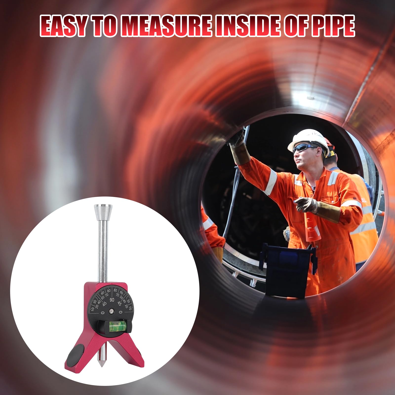 Magnetic Pipe Center Finder Tool, Y-Shape Pipefitter Gauge with Adjustable Bubble Protractor, Fits 0.5" to 4" Pipes, 2.75" Centering Head for Accurate Layout — Amazon image 7