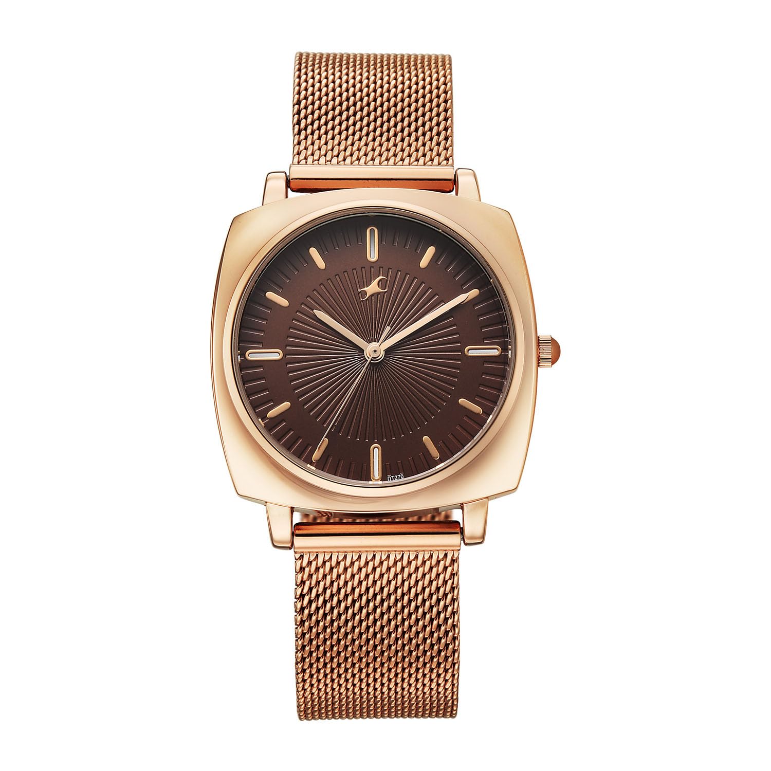 Fastrack Stunners X Quartz Analog with Brown Dial Rose Gold Stainless Steel Strap Watch for Girls – 68043WM05