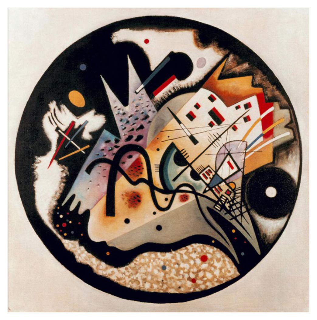 JH Lacrocon In The Black Circle 1923 by Wassily Kandinsky Handpainted Reproduction - 120X120 cm(ca. 48X48 inch) Abstract Paintings Canvas Wall Art Unmounted for Living Room