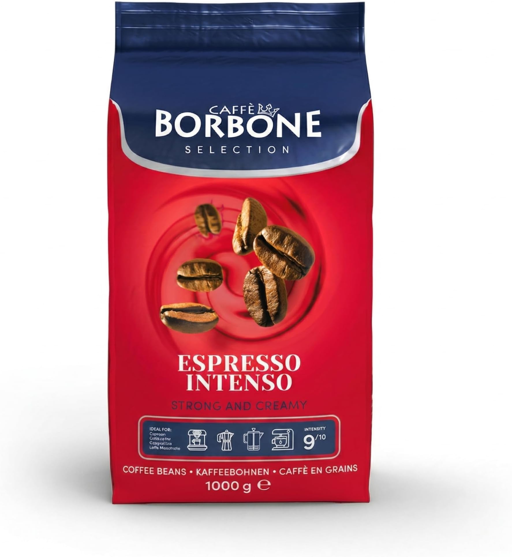 Caffè Borbone Whole Bean Coffee, Medium Roast Robusta Blend, Espresso Intenso, Strong and Creamy Italian Coffee, 2.2 lb Bag